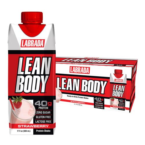 Labrada Lean Body Ready-to-Drink Protein Shake (12 x 500 ml, Fraise)