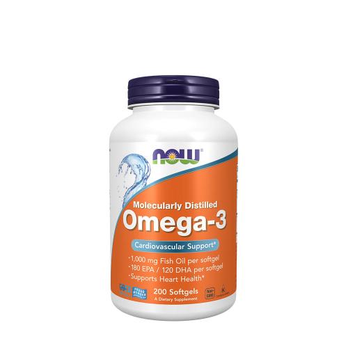 Now Foods Omega-3, Molecularly Distilled (200 Capsule molle)