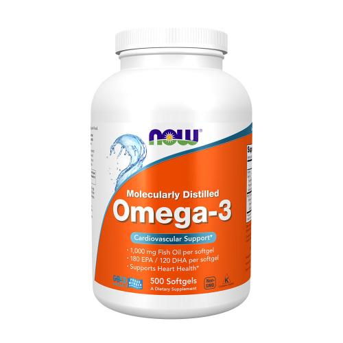 Now Foods Omega-3, Molecularly Distilled (500 Capsule molle)