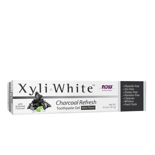 Now Foods XyliWhite Charcoal Refresh Toothpaste Gel (181 g, Menthe)