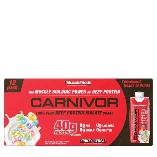 MuscleMeds Carnivor RTD Beef Protein Shake (12 Paquet, Céréales Fruitées)