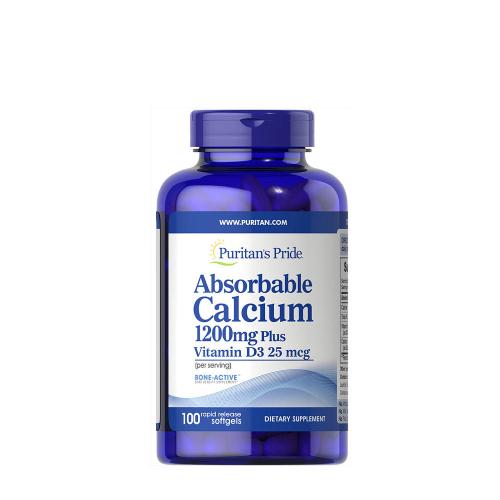 Puritan's Pride Absorbable Calcium 1200 mg with Vitamin D3 1000 IU (100 Capsule molle)