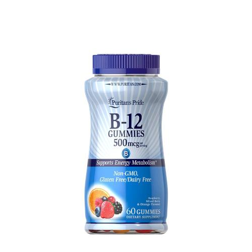 Puritan's Pride Vitamin B12 Gummies 500 mcg (60 Gélatine en bonbon, Framboise, Fruits des Bois et Orange)