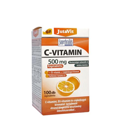 JutaVit Vitamin C 500 mg + D3 + Rosehips chewable tablet (100 Comprimé à mâcher)