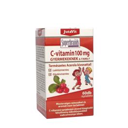   JutaVit Vitamin C 100 mg with Natural Acerola Extract For Kids (60 Comprimé à mâcher, Cerise Sauvage)