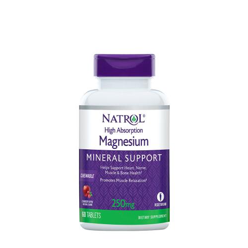 Natrol Magnesium High Absorption 250 mg (60 Comprimé à mâcher, Pomme aux Myrtilles)