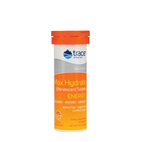 Trace Minerals Max-Hydrate Energy  (10 Comprimé effervescent, Orange)