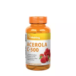   Vitaking Vitamin C-500 Acerola Raspberry (40 Comprimé à mâcher, Fraise)
