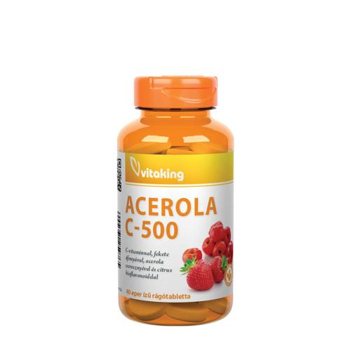 Vitaking Vitamin C-500 Acerola Raspberry (40 Comprimé à mâcher, Fraise)