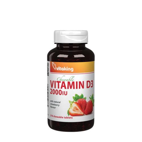 Vitaking Vitamin D3 2000 IU Chewable (210 Comprimé à mâcher, Fraise)