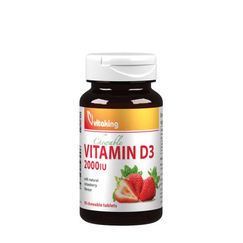 Vitaking Vitamin D3 2000 IU Chewable (90 Comprimé à mâcher, Fraise)