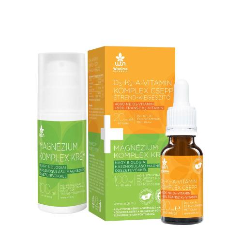 Wise Tree Naturals Vitamin D3 K2 Vitamin A Drops + Magnesium Complex Cream (20 ml + 100 ml)