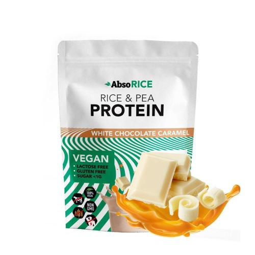 AbsoRICE Rice & Pea Protein - Vegan Protein Powder (500 g, Chocolat Blanc Caramel)