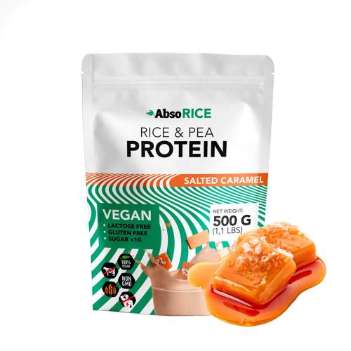 AbsoRICE Rice & Pea Protein - Vegan Protein Powder (500 g, Caramel Salé)