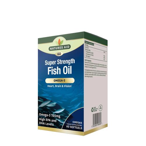 Natures Aid Super Strength Fish Oil - Omega-3 (60 Capsule molle)