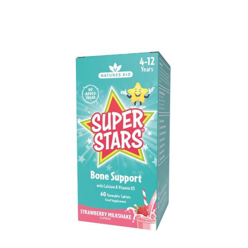 Natures Aid Super Stars Bone Support - Strawberry Milkshake Flavor (60 Comprimé à mâcher)