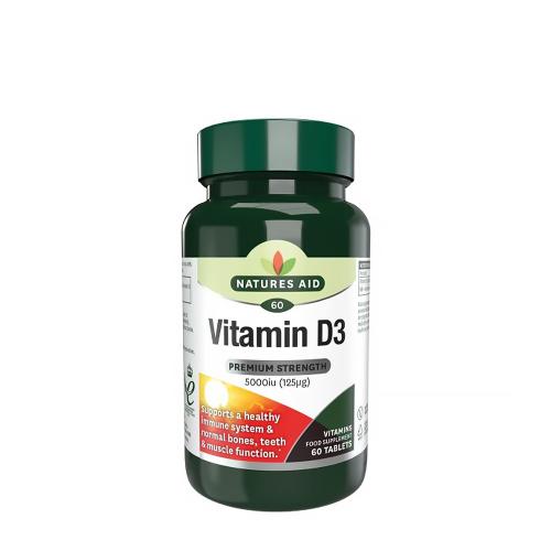 Natures Aid Vitamin D3 5000IU High Strength (60 Comprimé)