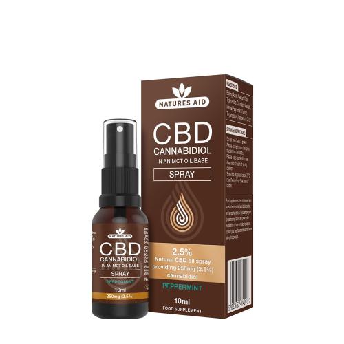 Natures Aid CBD Cannabidiol Spray 2,5% (10 ml, Menthe Poivrée)