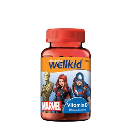 Vitabiotics Wellkid Marvel Vitamin D Gummies (50 Gélatine en bonbon, Fraise)