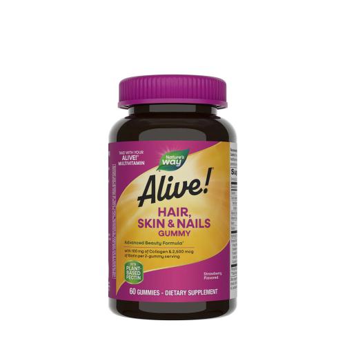 Nature's Way Alive!® Hair, Skin & Nails Gummies (60 Gélatine en bonbon, Fraise)