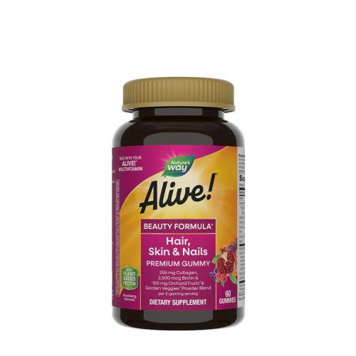 Nature's Way Alive!® Hair, Skin & Nails Gummies (60 Gélatine en bonbon, Fraise)