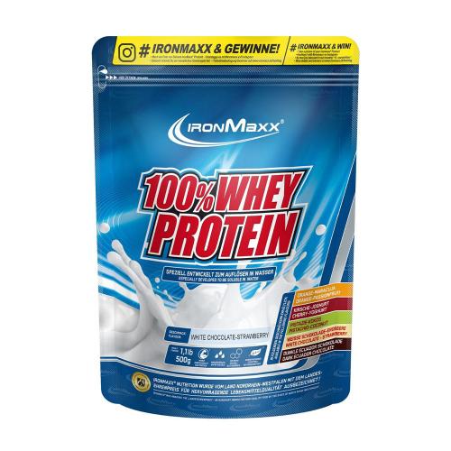 Ironmaxx 100% Whey Protein (500 g, Chocolat Blanc Fraise)