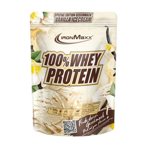 Ironmaxx 100% Whey Protein (500 g, Glace à la Vanille)