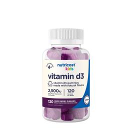   Nutricost Kids Vitamin D3 Gummies (120 Gélatine en bonbon, Mélange de Fruits des Bois)