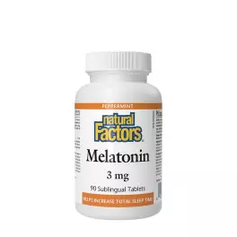   Natural Factors Melatonin 3 mg (90 Comprimé, Menthe Poivrée)