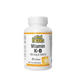   Natural Factors Vitamin K+D 120 mcg & 1000 IU (60 Capsule molle)