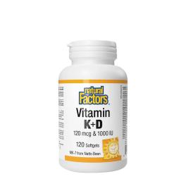   Natural Factors Vitamin K+D 120 mcg & 1000 IU (120 Capsule molle)