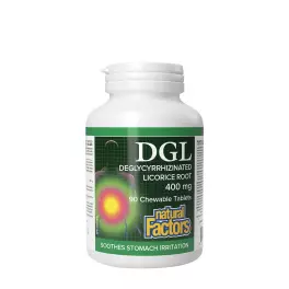   Natural Factors DGL Deglycyrrhizinated Licorice Root 400 mg (90 Comprimé à mâcher)