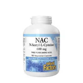   Natural Factors N-Acetyl-L-Cysteine Amino Acid (NAC) 600 mg (180 Capsule végétale)